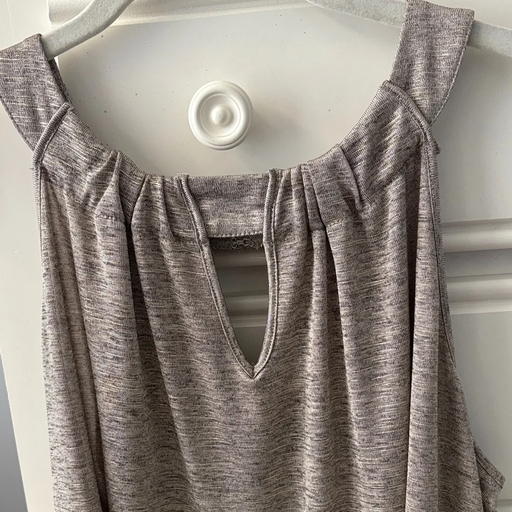 INC International Concepts Sleeveless Gold, Tan & Brown Heathered Women's Top